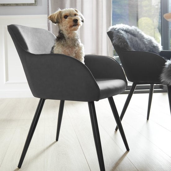 tectake® - Stoel Marilyn stof bruin / zwart SKU: 403667