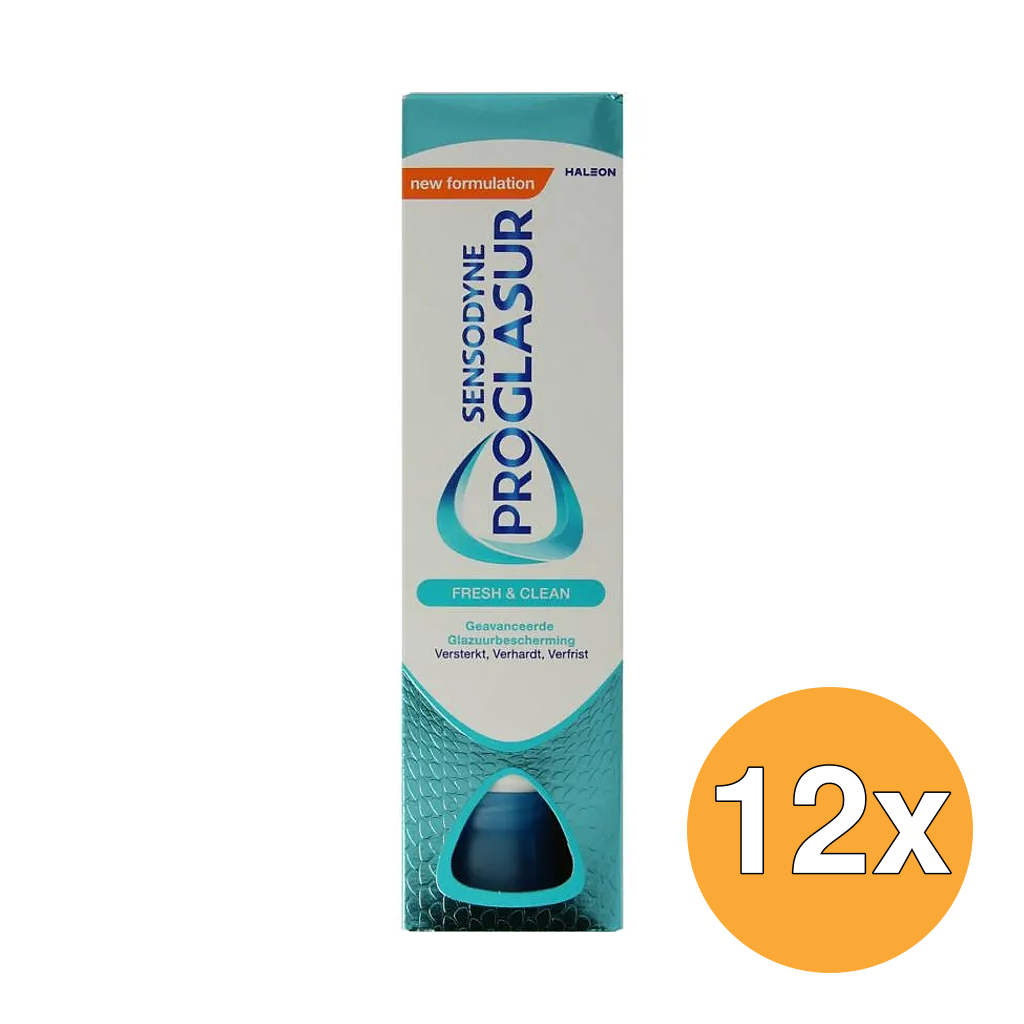 Sensodyne Tandpasta Proglasur Fresh & Clean - Voordeelverpakking 12 Stuks - 12 x 75 ml