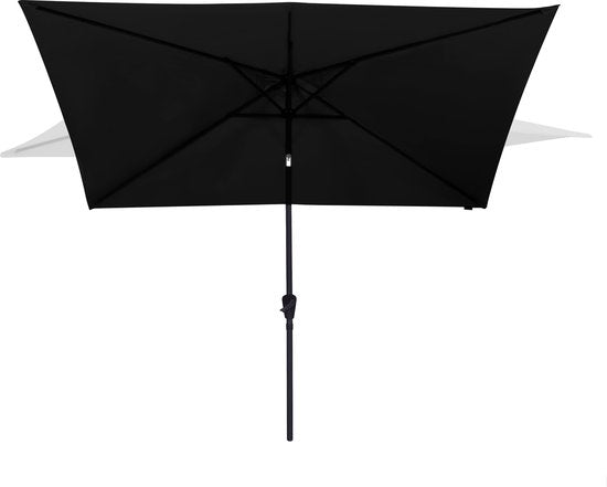 VONROC Premium Parasol Rapallo 200x300cm – Duurzame parasol - Kantelbaar – UV werend doek - Antraciet/Zwart – Incl. beschermhoes