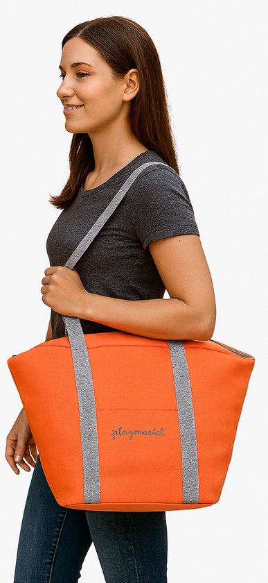 Playmarket Go Market –Grote Koeltas 22,3L – Isolerende Boodschappentas –Zacht Oranje - Picknick- Strand