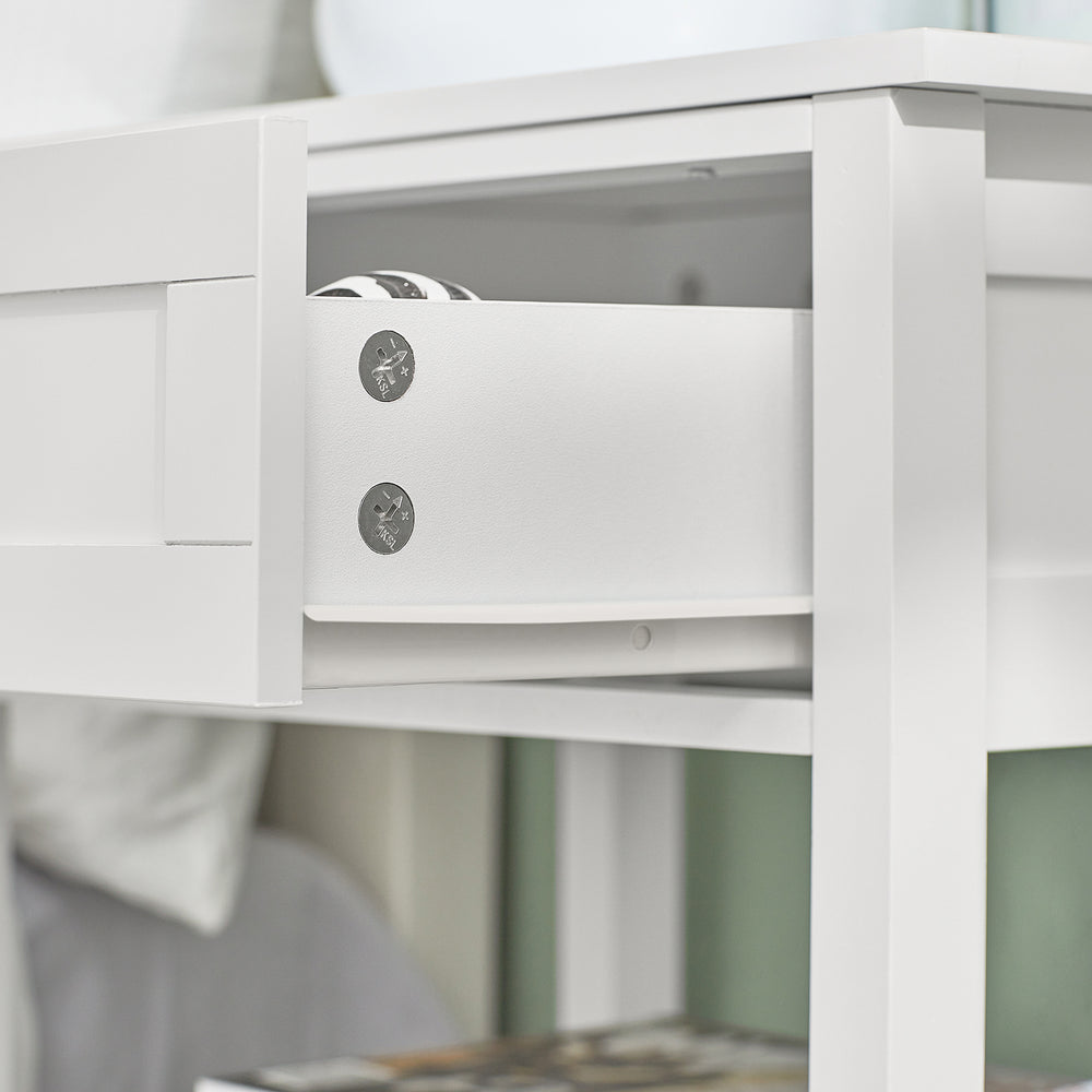 SoBuy FBT46-W Nachtkastje - Wit - 2 Planken - 1 Lade - 45x68x30 cm