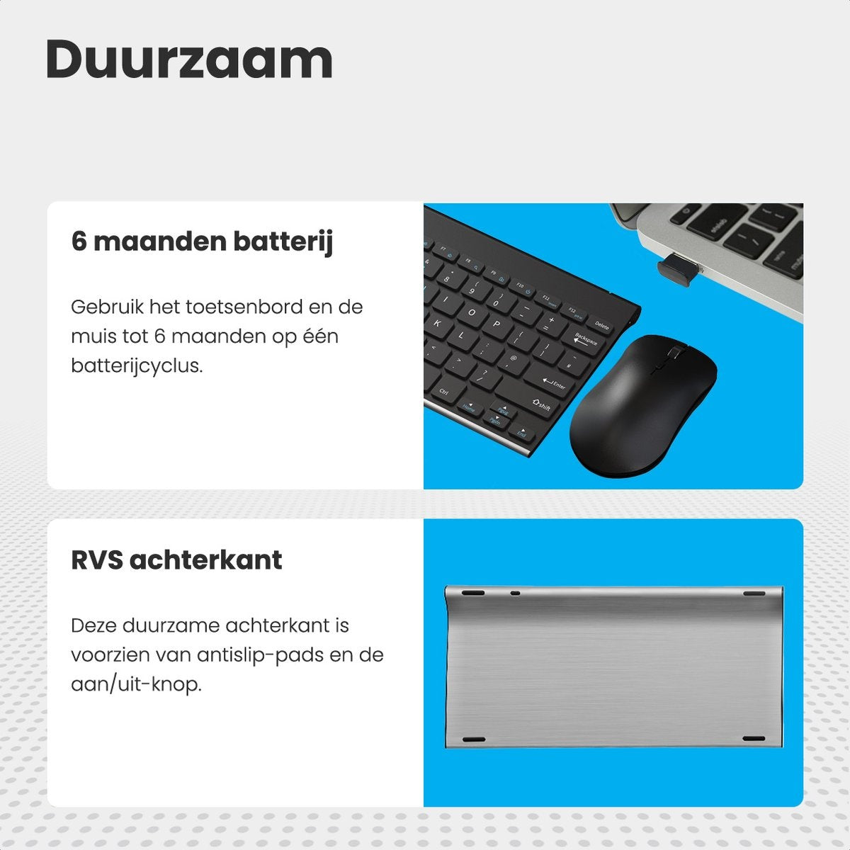Auronic Draadloos Toetsenbord en Muis - QWERTY - Zwart