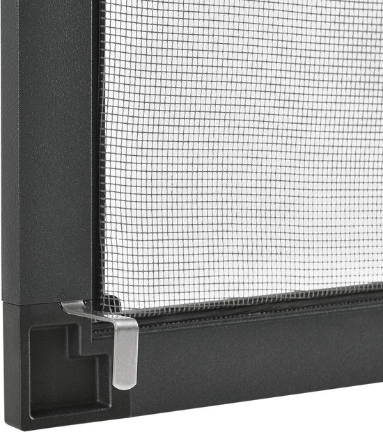 Juskys Vliegenhor / Raamhor / Hor - 80 x 100 cm - Zwart - Incl. Bevestigingsmateriaal