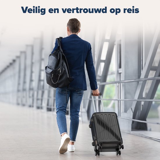 TRVLMORE Handbagage Koffer - 45L - TSA Cijferslot - Lichtgewicht - Uitbreidbaar - Trolley - 54x36x22cm - Zwart