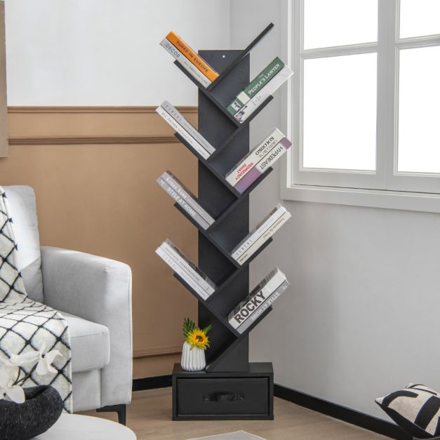 Coast Boekenplank – Met 10 Planken – 38 x 21,5 x 149,5 cm – zwart