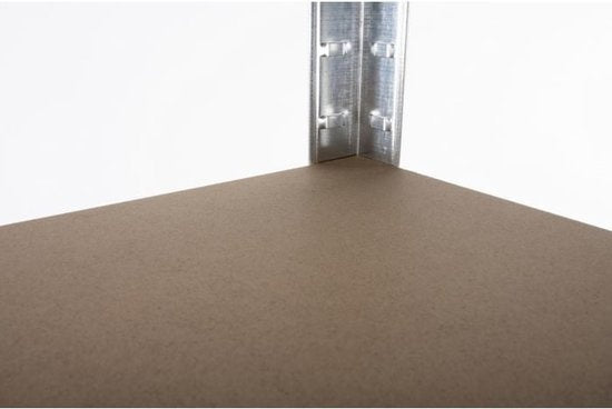 Kinzo - Stellingkast (Heavy Duty) - 5 MDF Planken, Max. 750 kg, Montage Zonder Schroeven - 172 x 75 x 30 cm - Metaal/MDF - Grijs/Bruin