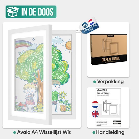 Wissellijst A4 21x30 cm wit hout