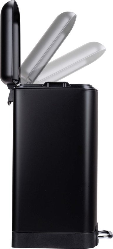 Dirt Devil Pedaalemmer 30 Liter - Afvalemmer Soft Close Mechanisme - Prullenbak met Verwijderbare Binnenbak - voor Keuken en Badkamer - 34,5 x 32,5 x 61,5 - RVS - Zwart