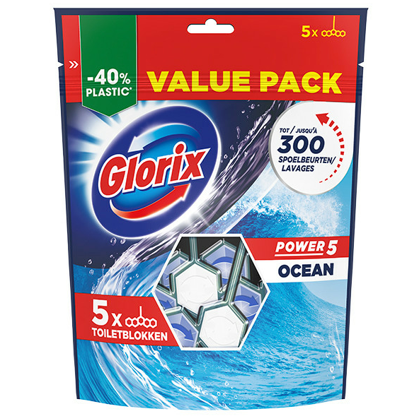Glorix-Power-5-WC-Blokjes-Ocean-5-Stuks-Voordeelverpakking