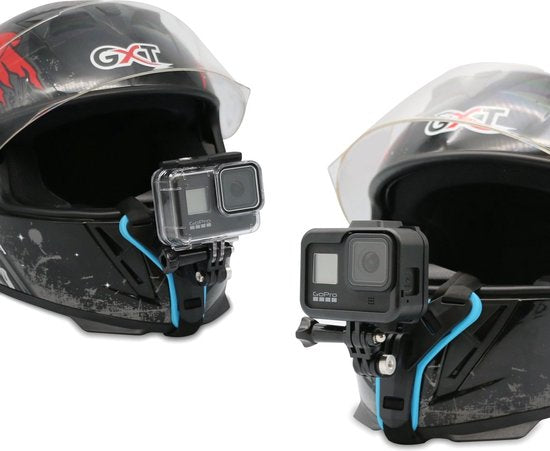 Techvavo® Helmhouder voor Motor en Fiets - Universeel - Geschikt voor alle Actioncamera's - Helm Standaard - Oranje