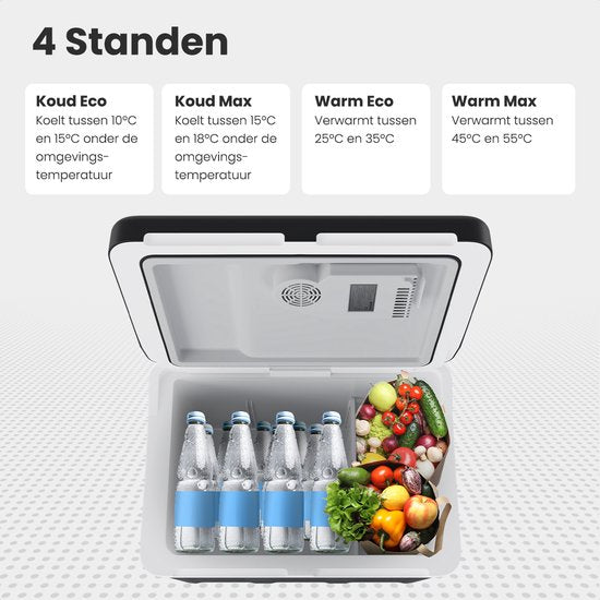 Auronic Koelbox Elektrisch 12V en 230 volt - Coolbox - Auto - Camping Koelkast - Koelen en Verwarmen - 40L - Frigobox - Zwart