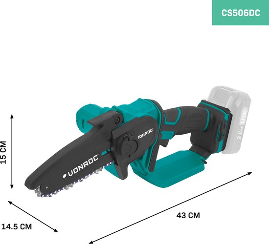 VONROC Mini Kettingzaag 20V – 152mm - Zonder accu en snellader