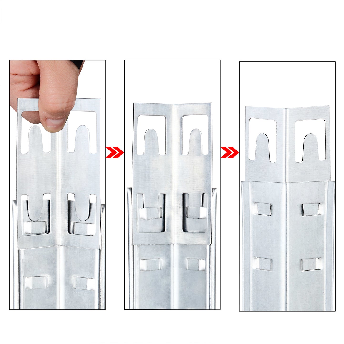 Monzana Opbergrekken - 2 Stuks & 8 MDF-Planken – tot 700kg Zilver