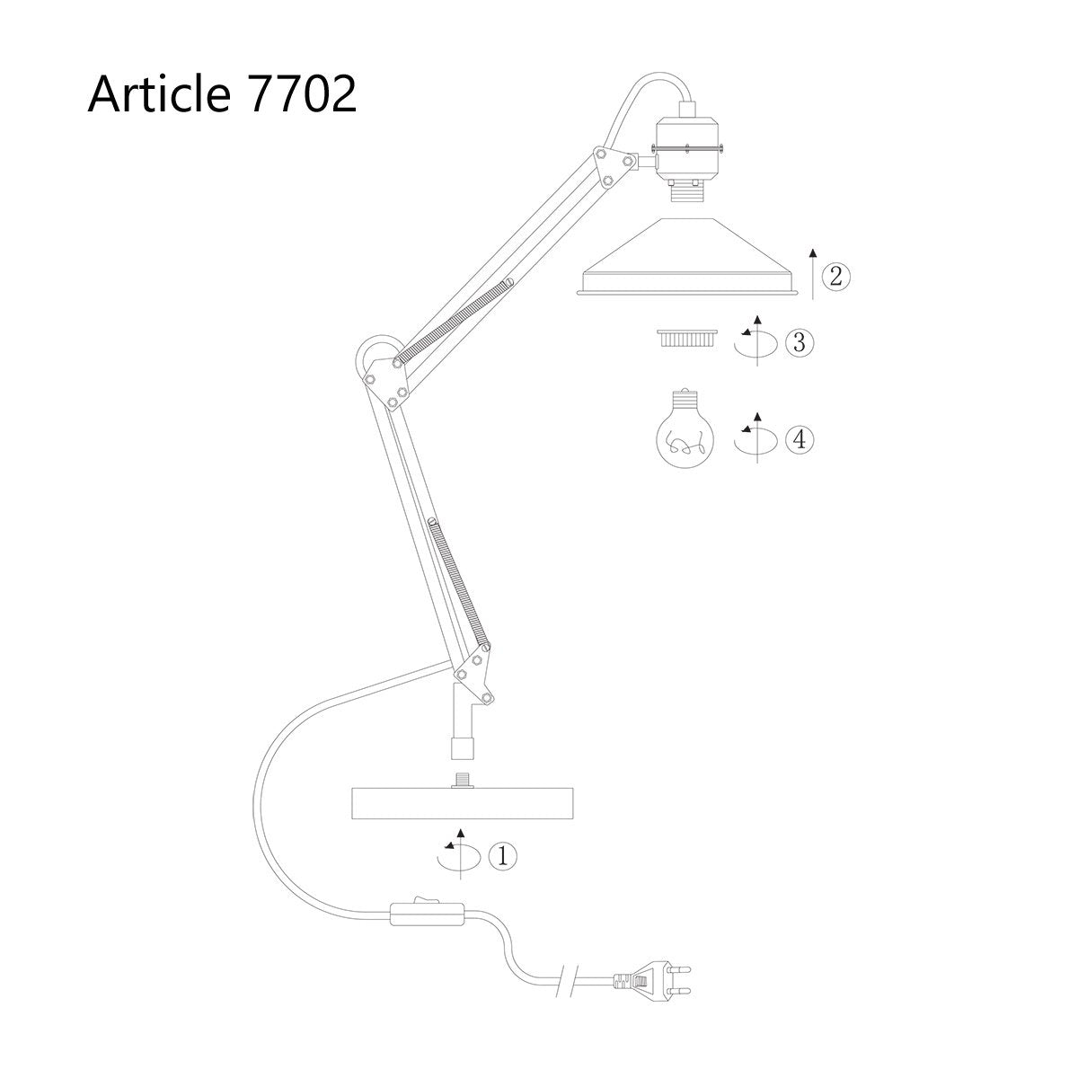 Anne Lighting Zappa - Tafellamp Industrieel - Zwart - H:80cm - Ø:18cm - E27 - Voor Binnen - Metaal - Tafellampen - Bureaulamp - Bureaulampen - Slaapkamer - Woonkamer - Eetkamer