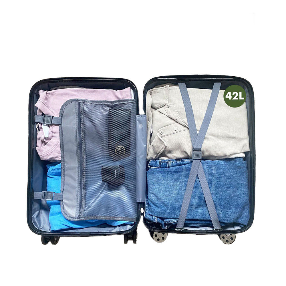 Travelhawk Handbagage Koffer – 42L | 55 cm | TSA Slot & 360° Wielen | Lichtgewicht & Sterk (Zwart)