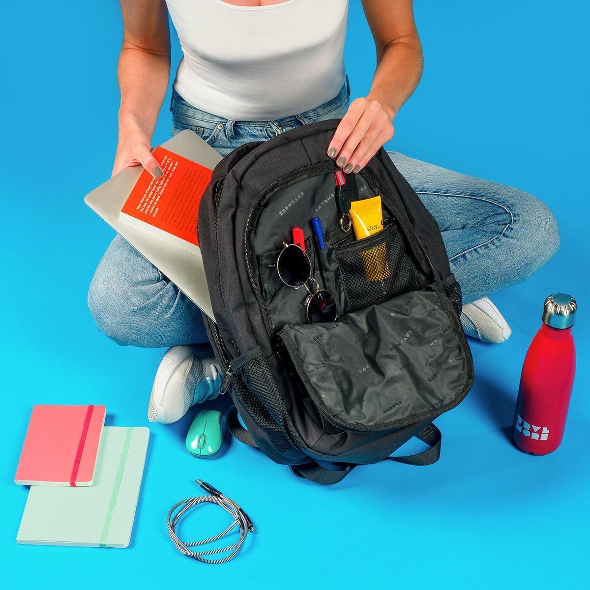 TRVLMORE Rugzak - 28L - 15,6 inch - Laptop Rugtas - Schooltas - Unisex - Spatwaterdicht Zwart