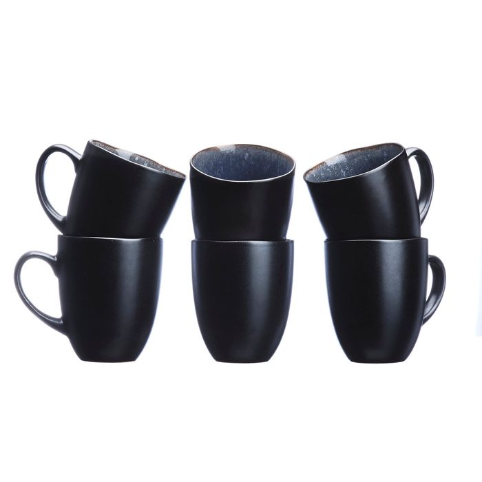 bjorn Luxe Mok-Set ‘Iris’ – 6 Stuks (40cl) – Stijlvol Blauw Nacht – Perfect voor Koffie, Thee & Cappuccino