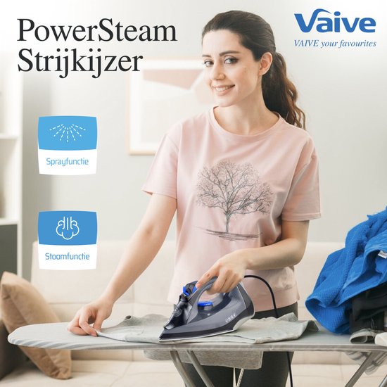 Vaive PowerSteam 2200 Strijkijzer - Stoomstrijkijzer - 2200W - Keramische Strijkzool