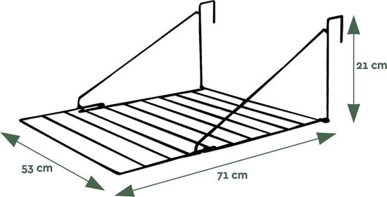 BRASQ Droogrek Hangend Zwart - 5 meter - Wasdroger voor Deur en Balkon - Wasrek inklapbaar - Wanddroogrek - ophangbaar droogrek- 53x71x27 cm