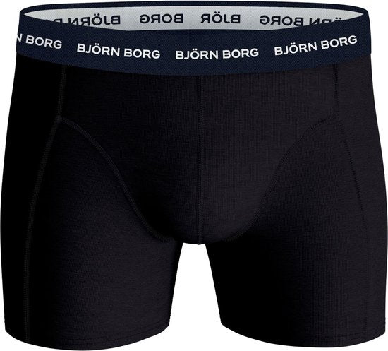 Björn Borg - Heren Onderbroeken 3-Pack Boxers Contrast Solids - Zwart - Maat XXL