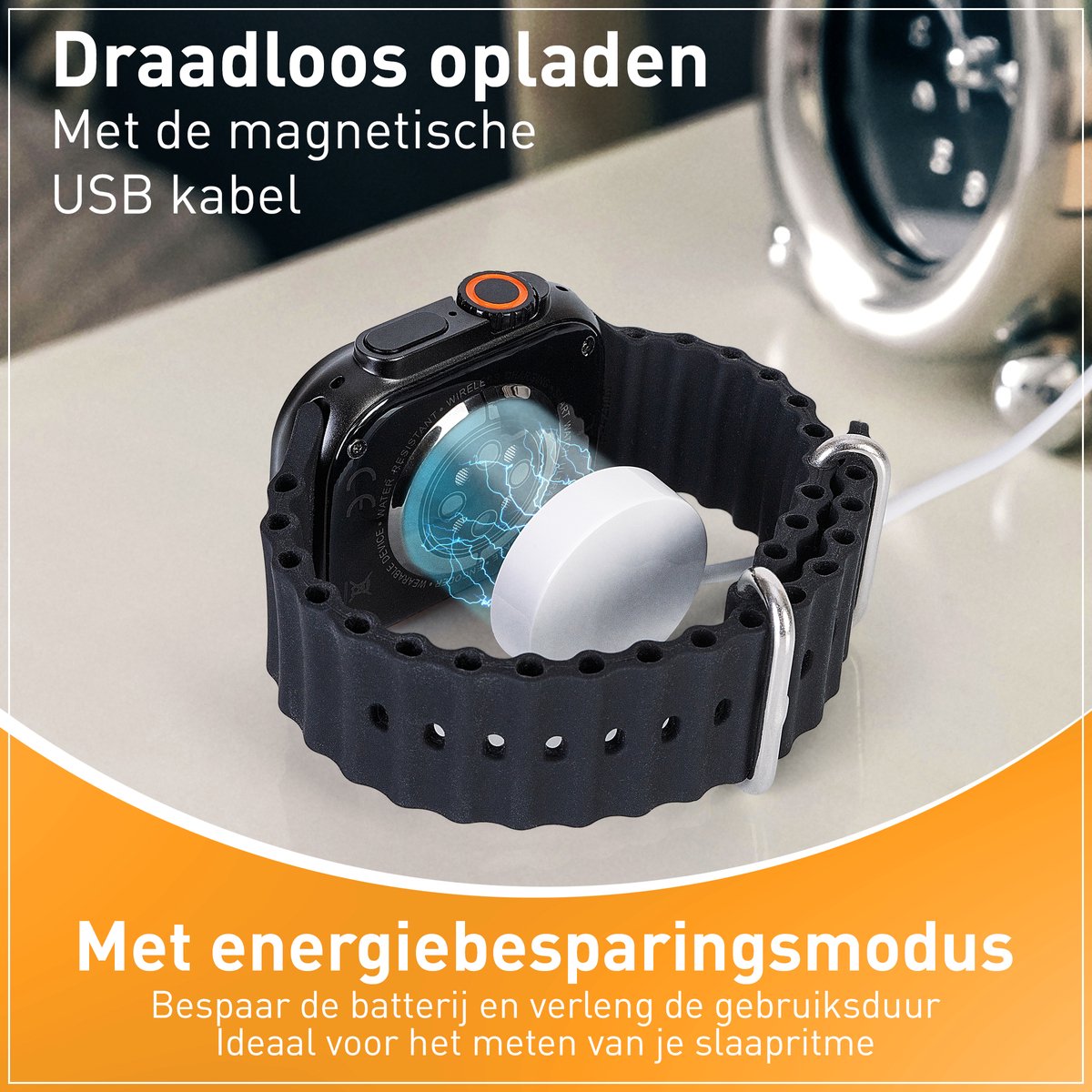 Techancy Smartwatch - Bluetooth - Lange Batterijduur - Slaaptracker - Heren & Dames - Zwart
