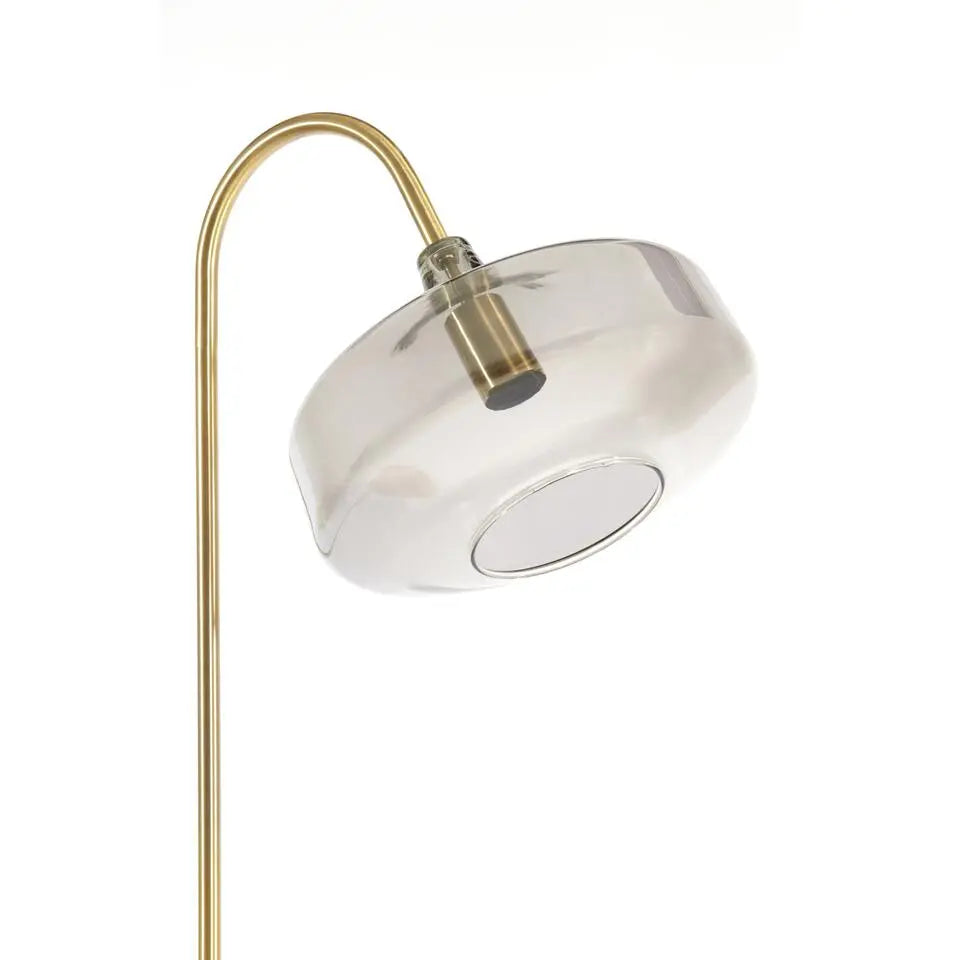 Light & Living Vloerlamp Solna - Antiek Brons met Smoke Glas - 45 x 29,5 x 160 cm