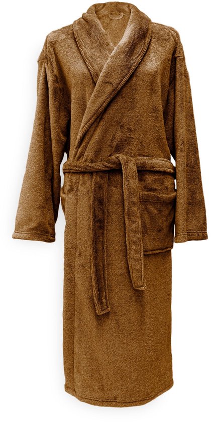 Zohome Badjas Cara - Kamerjas voor Dames en Heren - L - Ochtendjas - Geschikt voor de Sauna - Bruin