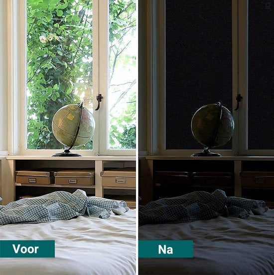Homewell Verduisteringsdoek 90x300cm - Raamfolie Verduisterend - Blackout - Anti Inkijk, Isolerend en Zonwerend - Herbruikbaar - Statisch \\u2013 Zwart