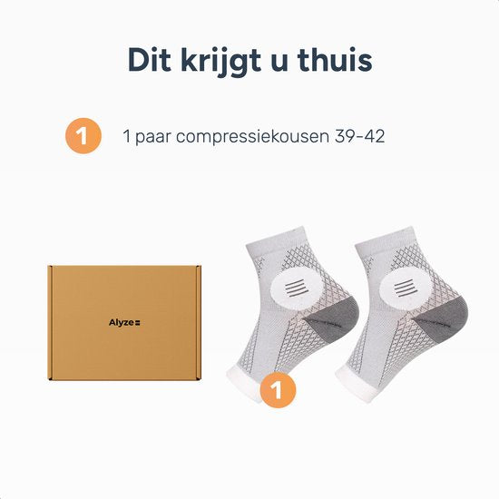 Alyze Neuropathie sokken - Maat 36-42 - Compressie kousen - Medische Steunsokken - Diabetes - Bed - Slaap sokken - Doorbloeding & Hardlopen