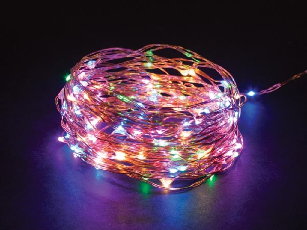 Light Creations Microlight Led - 12 M - 120 Veelkleurige Lampen - Koperdraad - 4,5 V