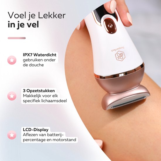 Beeperfect® 3 in 1 Ladyshaves Voor Vrouwen - Scheerapparaat Vrouw - Bikinitrimmer - Oplaadbaar - Waterdicht - 3 Opzetstukken