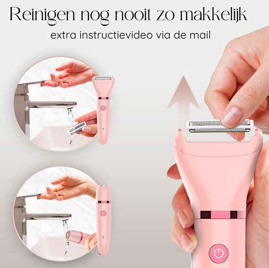 2-in-1 Ladyshave Gezicht - Oksels - Benen - Bikinilijn - Sansbeauté® - Scheerapparaat Vrouw - Ontharingsapparaat Electrisch Ontharen - Gezichtsontharing Dames - Trimmer Vrouw - Ladyshaves Bikini - USB Oplaadbaar