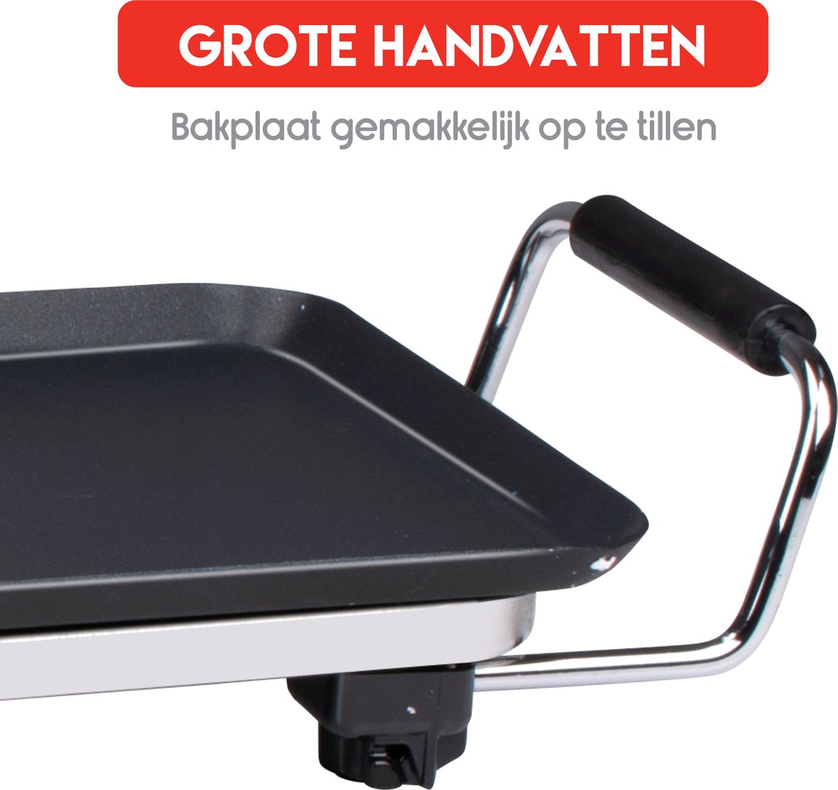 alpina Teppanyaki Bakplaat XXL - Bakplaat - 100x20cm - 2000W - Regelbare Thermostaat - Anti-Aanbaklaag - Zwart