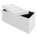 Casaria Zitbank met Opbergruimte - 80x40x40cm 100L Kunstleer – Wit