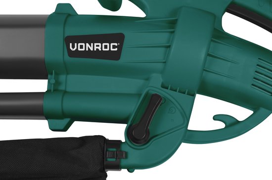 VONROC Bladblazer – Zuigen & Versnipperen – 3300 W – Incl. 40 liter Opvangzak – Zwart