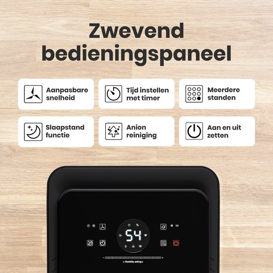 Auronic Luchtontvochtiger en Luchtreiniger - Pro Series - 20L per dag - Was-droog functie - Slaapkamer, Badkamer en Woonkamer - Vochtvreter voor in Huis - Zwart