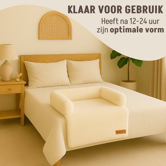 By Cee Cee – Hondendeken Voor Bank – 85 x 90 x 16 cm – Voorzien Van Volledig Afritsbare Hoes En Extra Stevige Zijranden – Voor Meubelbescherming – Beige Polyester