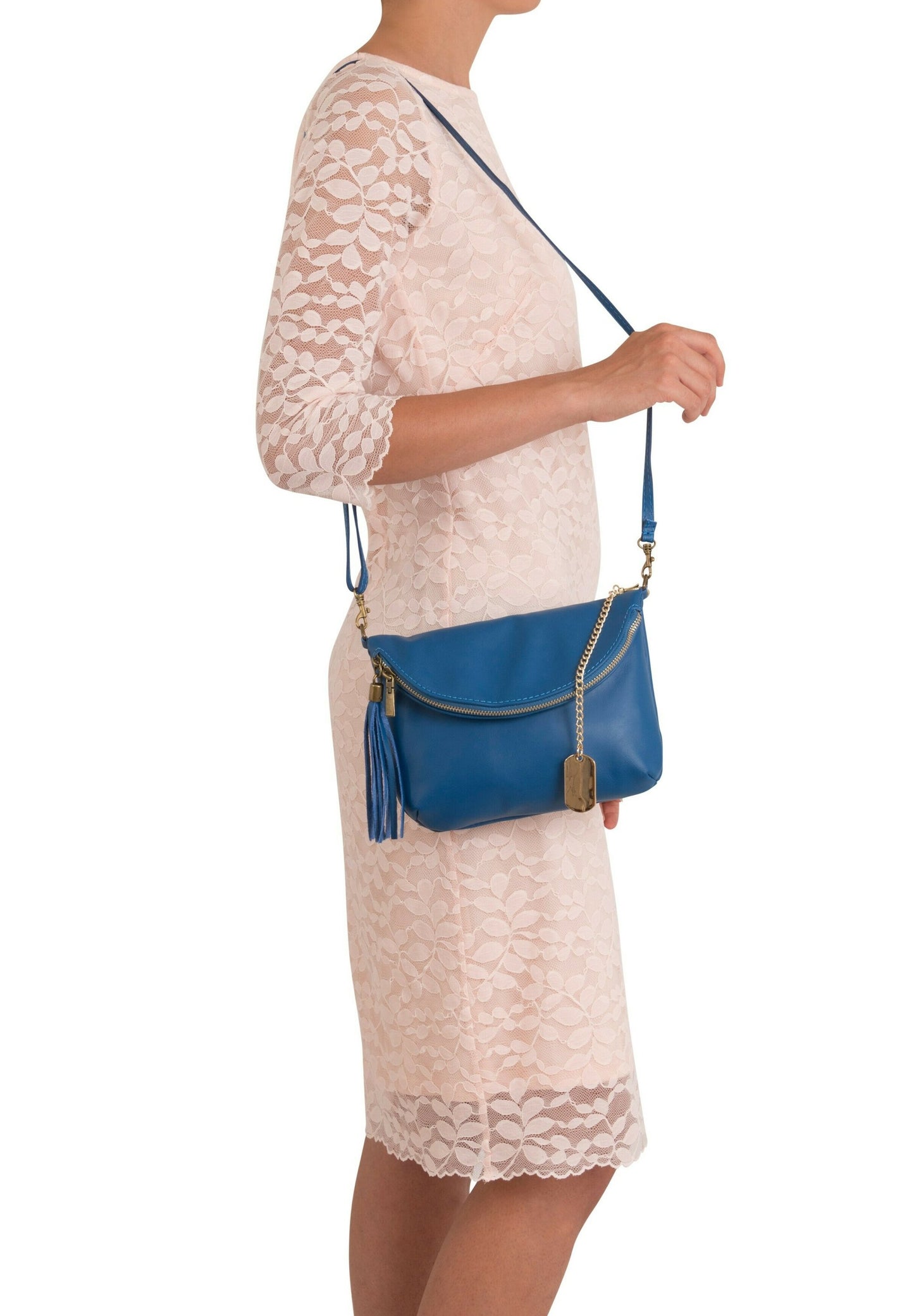 Anna Morellini – ALICE Schoudertas (Blue Denim, 30 × 22 × 10 cm)