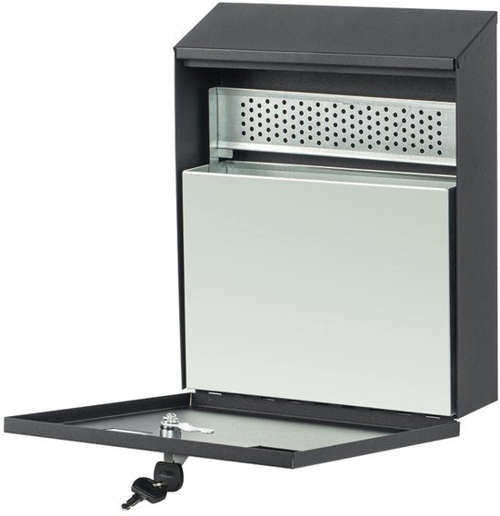 Ceruzo Wandasbak Zwart – Groot – Slot – Buiten Asbak – 32 x 26 x 8.5 cm
