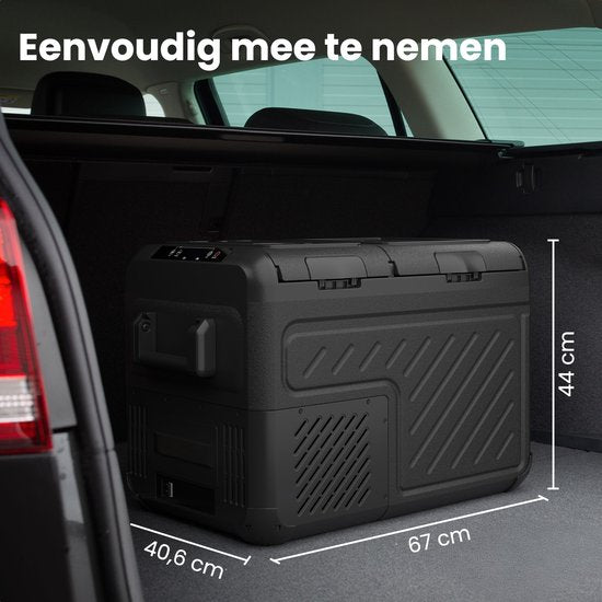 Auronic Elektrische Koelbox - Compressor - Twee Zones - 12V 230 Volt - Auto - Vriezen en Koelen - 35L - Frigobox - Zwart/Grijs