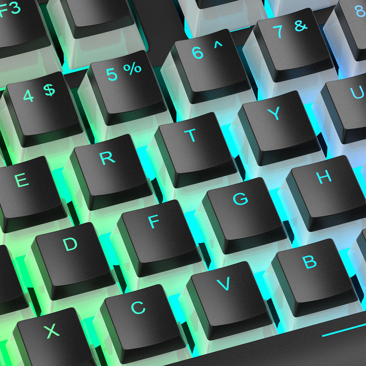 MageGee Double Shot PBT Pudding Keycaps 130 toetsen, keycaps met doorschijnende laag, volledige set van 104 toetsen en 16 extra keycaps, OEM-profiel, mechanisch toetsenbordaccessoire - Zwart
