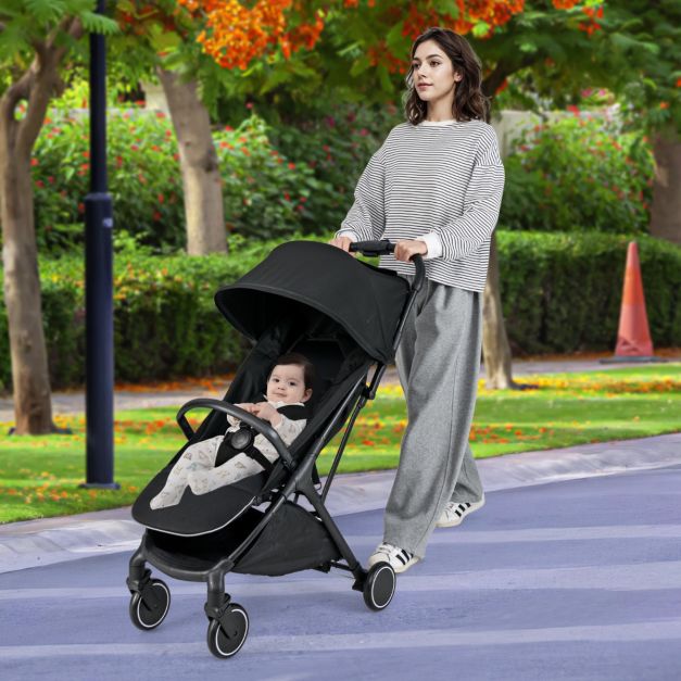 Coast Lichtgewicht Kinderwagen 97x49x103 cm – Zwart – Compact en Inklapbaar met Eén Hand – Reis Peuterwagen
