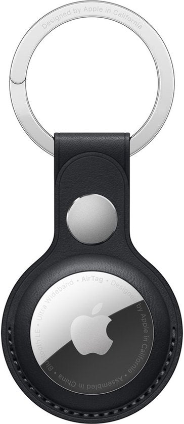 Apple - Airtag Sleutelhanger - leer - Zwart