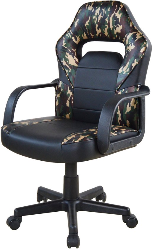 Gamestoel Thomas junior - bureaustoel - hoogte verstelbaar - camouflage
