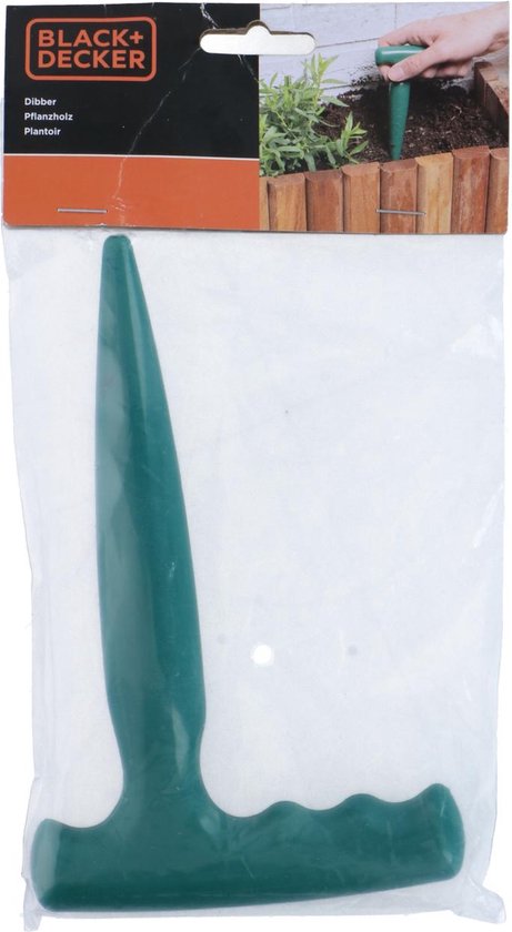 BLACK+DECKER Pootstok met Maataanduidingen 0-10CM - Bollenplanter - Perfect voor Zaadjes Planten - 11 x 17,4 x 2,5 CM - Groen