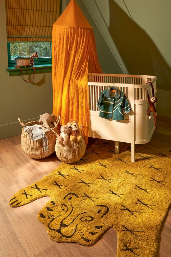 Vloerkleed Kinderkamer - Vloerkleed Jungle - Tijger - 180 x 120 cm - Geel