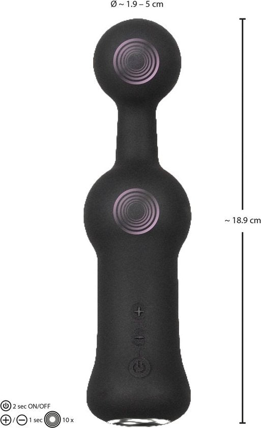 Black Velvets Prostaat Vibrator met Dubbele Motoren - Met balvormige Top - 10 Vibratiestanden en Oplaadbaar - 19 cm