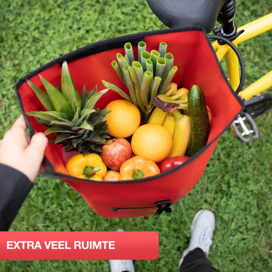 Valkental - ValkBasic 28L - Rood - Grote en waterdichte bagagedragertas - fietstas voor bagagedrager met reflectoren