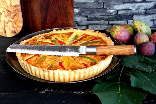 Forged Olive Broodmes 20cm - Olijfhout - In Houten Giftbox