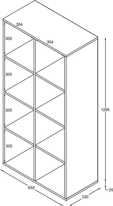 VDD - Vakkenkast - Vakkenkast wit - Boekenkast - Wandkast - Vakkenkast 8 vakken - Boekenkast wit - wit